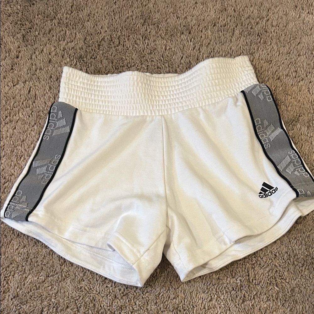 Adidas Women's Athletic Shorts in White and Gray